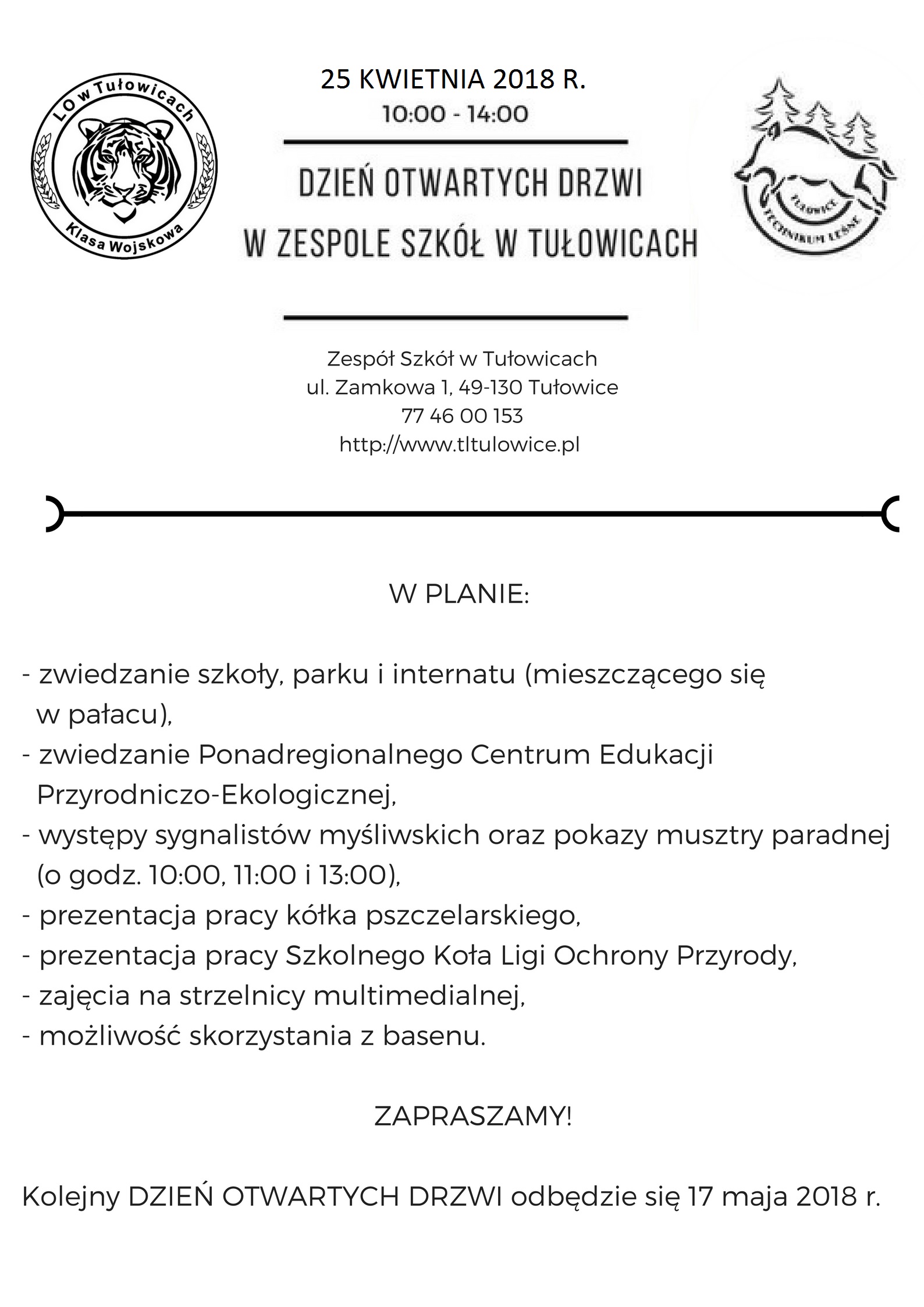 dni otwarte 25 kwietnia 2018